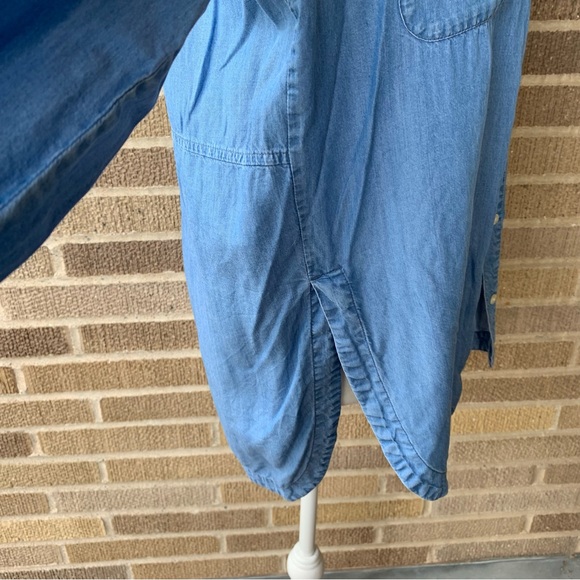 Athleta Chambray Blue Button Down Shirt Tencel Size Small - Picture 6 of 12